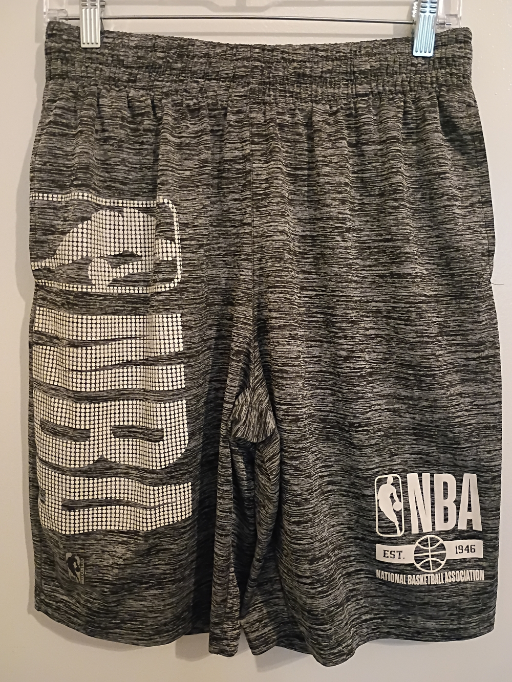 NBA‎ Men's Grey Space-Dye Basketball Shorts Sz M